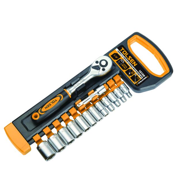 Tolsen Набор торцевых головок Профи, 1/4", 14шт, CrV