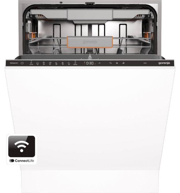 Gorenje Посудомоечная машина встраиваемая, 16компл., A+++, 60см, инвертор, Wi-Fi, сенсорное упр, 3 корзины, белый