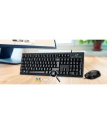 Genius Комплект клавиатура и мышь Genius KM-100SE, AI, EN/UKR, черный