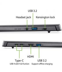Acer Ноутбук Aspire 14 A14-52M 14" WUXGA OLED, Intel U7-258V, 32GB, F1TB, UMA, Win11, серый