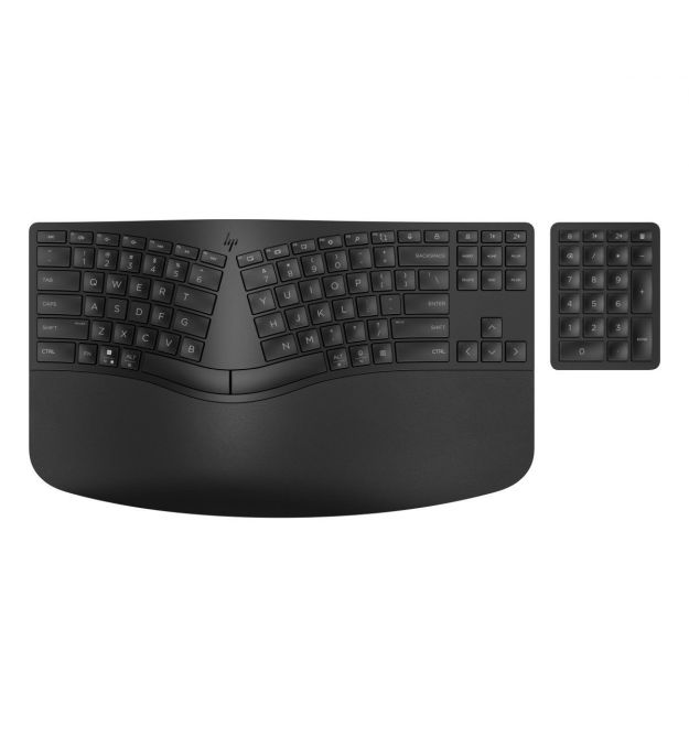 HP Клавиатура мембранная 960 BLK Ergonomic split-zone, 112key, BT, EN/UK, чёрный