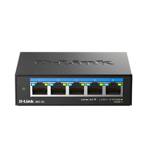 D-Link Коммутатор DMS-105 5x2.5GE, Неуправлямый