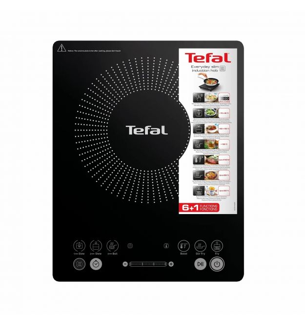 Tefal Плитка настольная индукионная Everyday Slim, комф. - кВт 1 на 2.1кВт, управл. - сенсорное, черный
