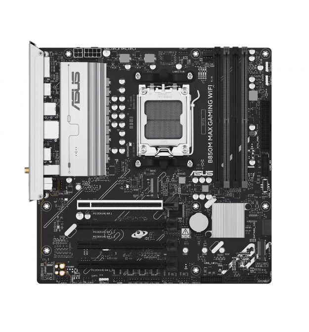 ASUS Материнcкая плата B850M MAX GAMING WIFI sAM5 B850 4xDDR5 M.2 HDMI DP WiFi BT mATX