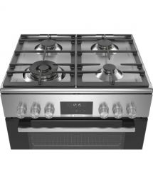 Bosch Плита Bosch комби, 66л, 60x60см, дисплей, конвекция, чугун, WOK, нержавеющая сталь