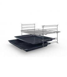 Bosch Плита Bosch комби, 66л, 60x60см, дисплей, конвекция, чугун, WOK, нержавеющая сталь