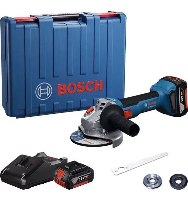 Bosch Шлифмашина угловая аккумуляторная GWS 18V-8 125мм 18В 2x4А·час 0-11000об·мин 1.7кг кейс ЗП GAL 18V-40