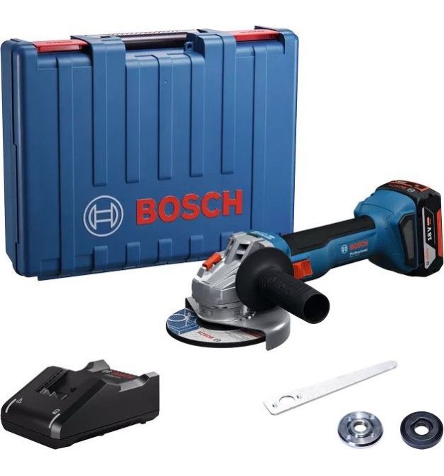 Bosch Шлифмашина угловая аккумуляторная GWS 18V-8 125мм 18В 1x4А·час 0-11000об·мин 1.6кг кейс ЗП GAL 18V-40