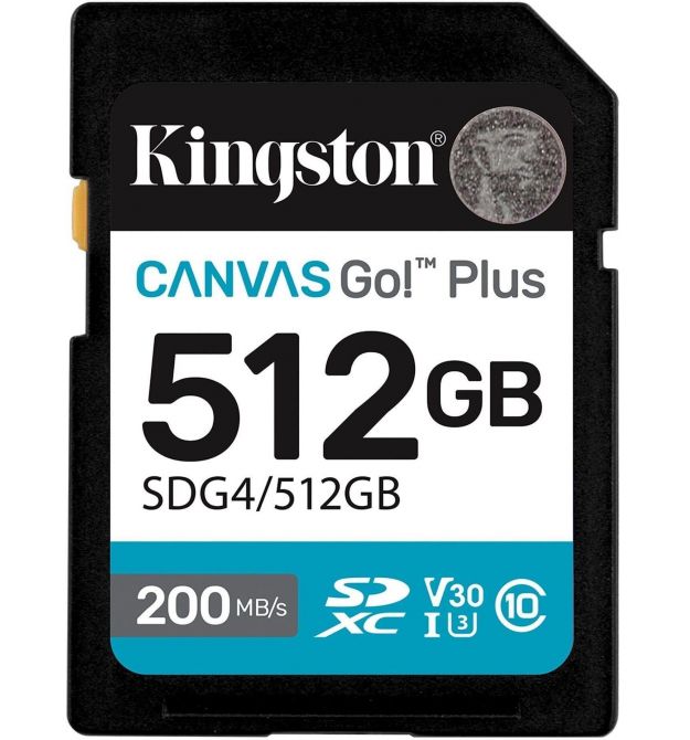 Kingston Карта памяти Kingston SD 512GB C10 UHS-I U3 V30 R200/W160MB/s