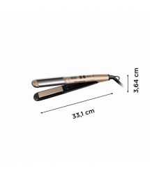 Rowenta Випрямитель Glam & Shine 2в1, темп.режимов-8, 140-210С, дисплей, керамика, золотой