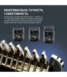 Rowenta Машинка для стрижки Advancer, сеть+акум., роторный мотор, насадок-3, кейс, титан.напыл., синий