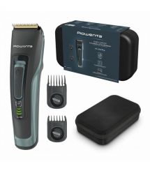 Rowenta Машинка для стрижки Advancer, сеть+акум., роторный мотор, насадок-2, кейс, титан.напыл., зеленый