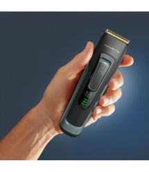 Rowenta Машинка для стрижки Advancer, сеть+акум., роторный мотор, насадок-2, кейс, титан.напыл., зеленый