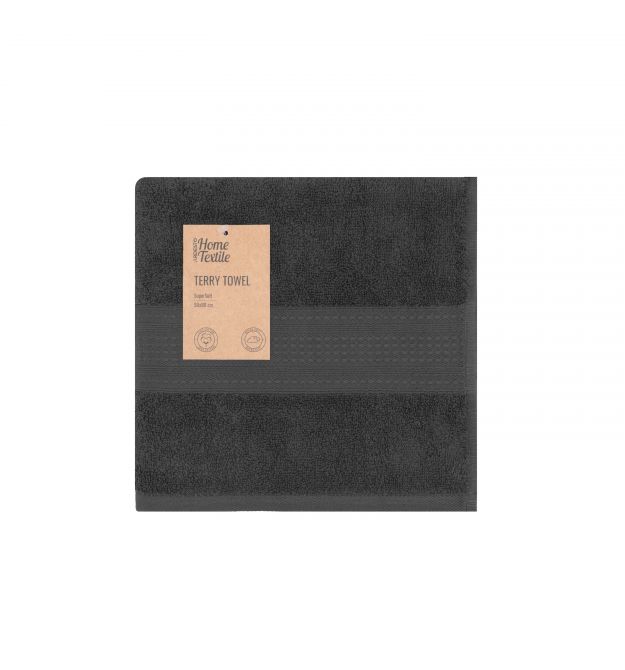 ARDESTO Полотенце махровое Ardesto SuperSoft 50х90см, 100% хлопок, серый темный