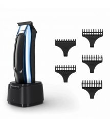 Rowenta Машинка для стрижки Barber Experience, сеть+акум., роторный мотор, насадок-5, кейс, нерж. сталь, синий