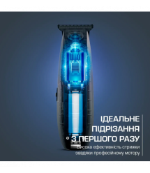 Rowenta Машинка для стрижки Barber Experience, сеть+акум., роторный мотор, насадок-5, кейс, нерж. сталь, синий