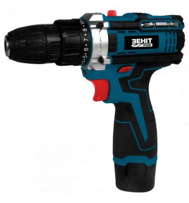 ZENIT Шуруповерт-дрель аккумуляторный Профи ЗПША-12/15 S2 12В 2х1.5А-ч 25Нм 350-1500об-хв