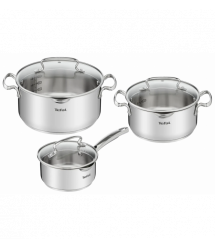 Tefal Набор посуды DUETTO+, 6 предметов, нержавеющая сталь, стекло