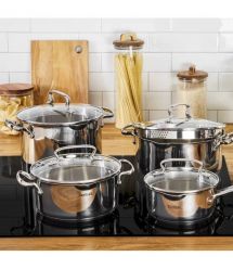 Tefal Набор посуды DUETTO+, 6 предметов, нержавеющая сталь, стекло