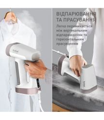 Tefal Отпариватель компактный Pure Force 2в1, 1800Вт, 180мл, постоянный пар - 35гр, керам. подошва, белый