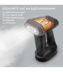 Tefal Отпариватель компактный Pure Force, 1800Вт, 180мл, постоянный пар - 35гр, керам. подошва, черно-розовый