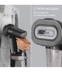 Tefal Отпариватель компактный Pure Force, 1800Вт, 180мл, постоянный пар - 35гр, керам. подошва, черно-розовый