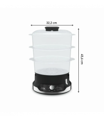 Tefal Пароварка Convenient, 800Вт, чаша-9л, резервуар для воды -1л, механическое управл., пластик, черный