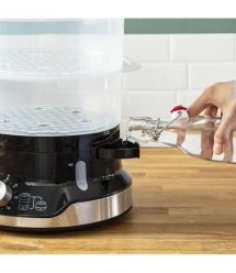 Tefal Пароварка Convenient, 800Вт, чаша-9л, резервуар для воды -1л, механическое управл., пластик, черный