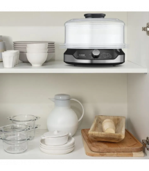 Tefal Пароварка Convenient, 800Вт, чаша-9л, резервуар для воды -1л, механическое управл., пластик, черный
