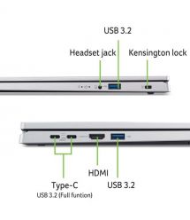 Acer Ноутбук Acer Extensa EX215-57 15.6" FHD IPS, Intel i3-1315U, 8GB, F512GB, UMA, Lin, серебристый