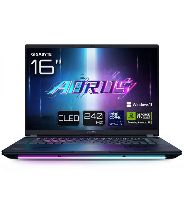 Gigabyte Ноутбук AORUS MASTER 16 16.0 QHD OLED 240Hz, INTEL ARL HX Ultra9, 32GB, F2TB, NVD5080-16, W11, черный