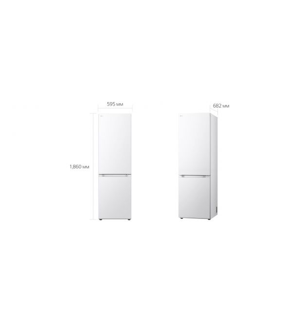 LG Холодильник с нижн. мороз., 186x60х68,2 белый
