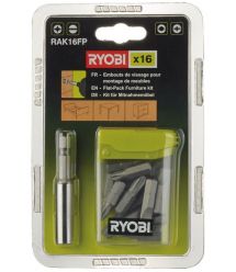 Ryobi Набор бит RAK16FP 15 бит 25мм магнитный держатель бит 60мм