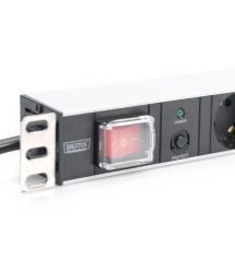 Digitus Устройство распределения электропитания 1U, 7xSchuko, 16A, 250V, выключатель, OLP, вилка Schuko