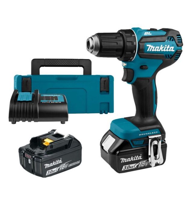 Makita Шуруповерт-дрель аккумуляторная DDF485SFJ 18B 1х3А·час 27-50Нм 0-500·0-1900 об/мин кейс 1.7кг