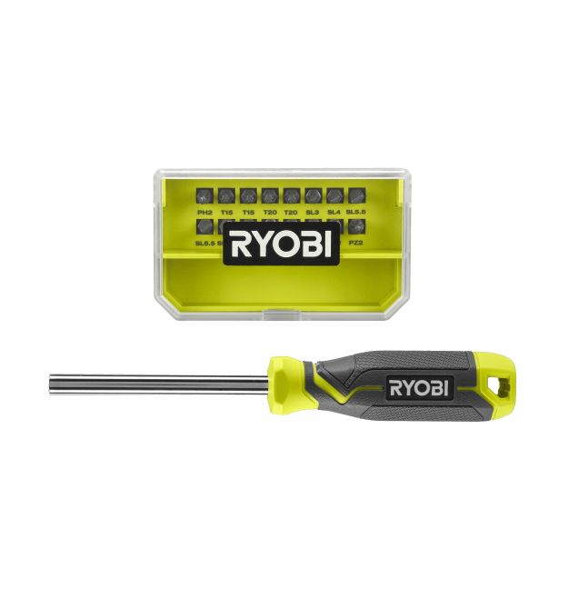 Ryobi Отвертка RHSDM1701, битодержатель 1/4", 100мм, 16 бит, SL,PH,PZ,Torx