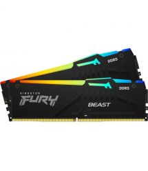 Kingston Память ПК Kingston DDR5 64GB KIT (32GBx2) 6400 FURY Beast RGB XMP