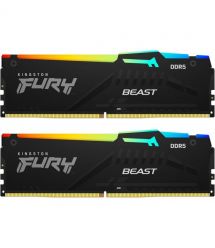 Kingston Память ПК Kingston DDR5 64GB KIT (32GBx2) 6400 FURY Beast RGB XMP