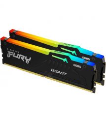 Kingston Память ПК Kingston DDR5 64GB KIT (32GBx2) 6400 FURY Beast RGB XMP