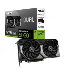 ASUS Видеокарта GeForce RTX 5060 TI 16GB GDDR7 OC DUAL-RTX5060TI-O16G