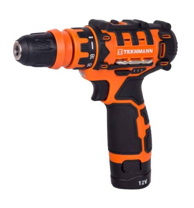 TEKHMANN Шуруповерт-дрель аккумуляторный TCD-12/2 DFR 12В 2х2А-ч 20Нм 350-1500об-хв 1.1кг