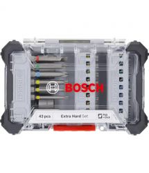 Bosch Биты Extra Hard Screwdriver Bit Set, набор 46шт, магнитный битодержатель, PH, PZ, T, SL, HEX, кейс