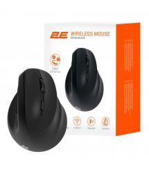 2E Мышь MF325 Silent, WL/BT, вертикальная, чёрный