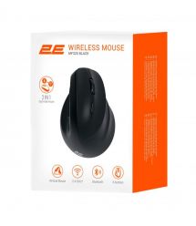 2E Мышь MF325 Silent, WL/BT, вертикальная, чёрный