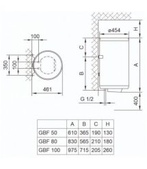 Tiki Водонагреватель GBF80/UA 80 л, круглый, сухой тэн, мех. упр-ние, C, 700097