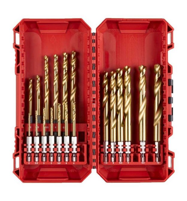 Milwaukee Набор сверл по металлу RedHEX Shockwave HSS-TiN, 19шт, 2-10мм, кейс