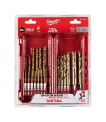 Milwaukee Набор сверл по металлу RedHEX Shockwave HSS-TiN, 19шт, 2-10мм, кейс