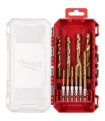 Milwaukee Набор сверл по металлу RedHEX Shockwave HSS-TiN, 10шт, 3-10мм, кейс