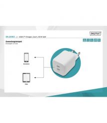Digitus Зарядное устройство 2хUSB-C, 65W, GaN