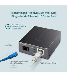 TP-Link Медиаконвертер FC311B-2 1xGE, 1x1000BASE-LX, SM, WDM, 2km, SC